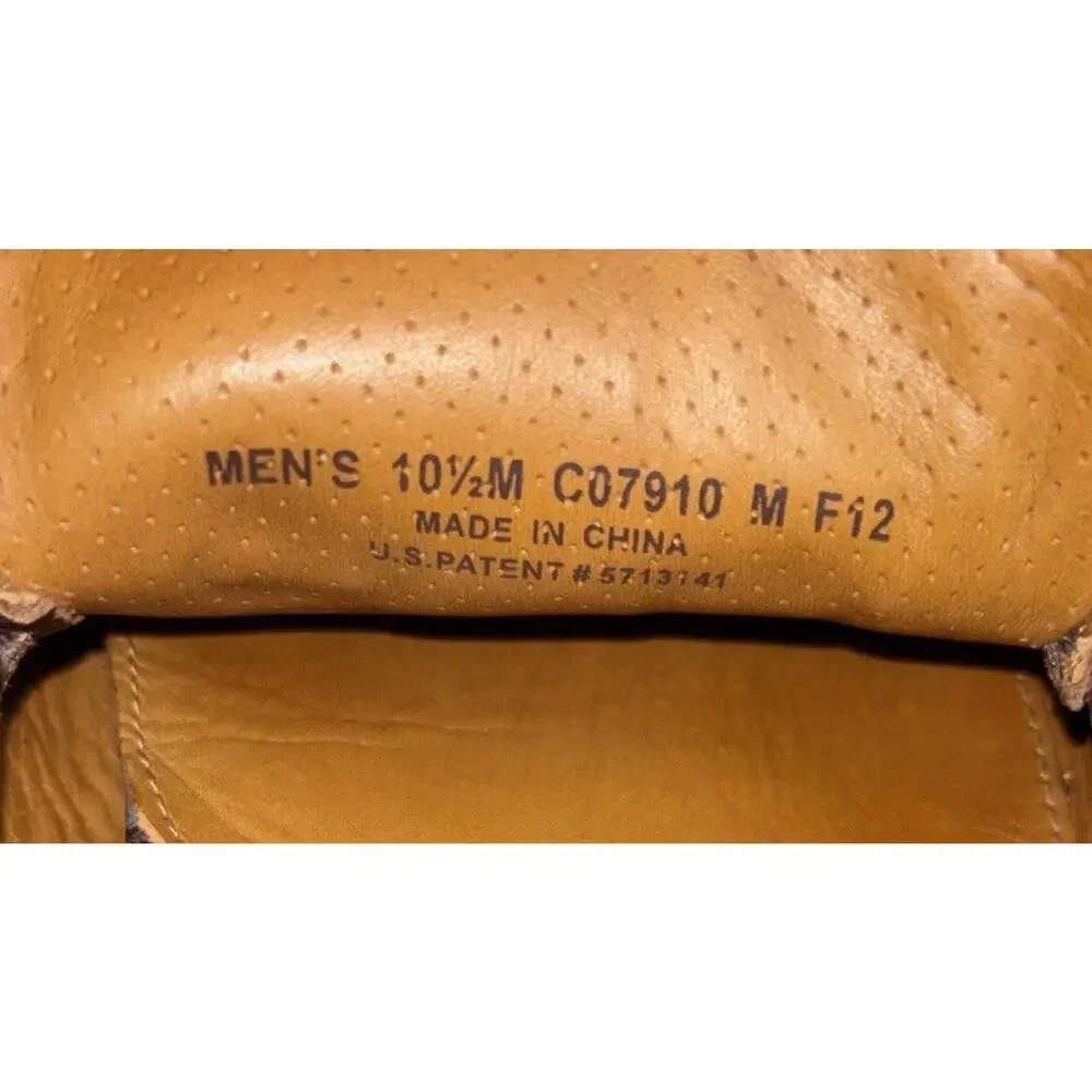 Cole Haan Men 10.5 M Brown Leather Croc Embossed Driving Loafers C07910 Shoes
